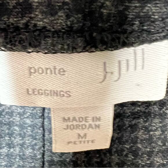 J Jill black gray houndstooth casual legging Ponte pants medium petite MP B164 - Picture 3 of 5